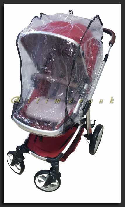 Puset Özel Ölçü Esnek File Kenarlı Travel Set Bebek Arabası Puset Yağmurluk, Portbebe Yağmurluğu