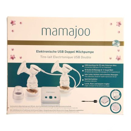 Mamajoo Elektronik USB Bağlantılı Çiftli Göğüs Pompası, 20 Kademe, Sessiz, Kolay ve Hızlı Süt Sağımı
